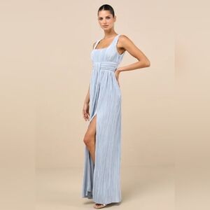 Elegant Icy Blue Maxi Dress